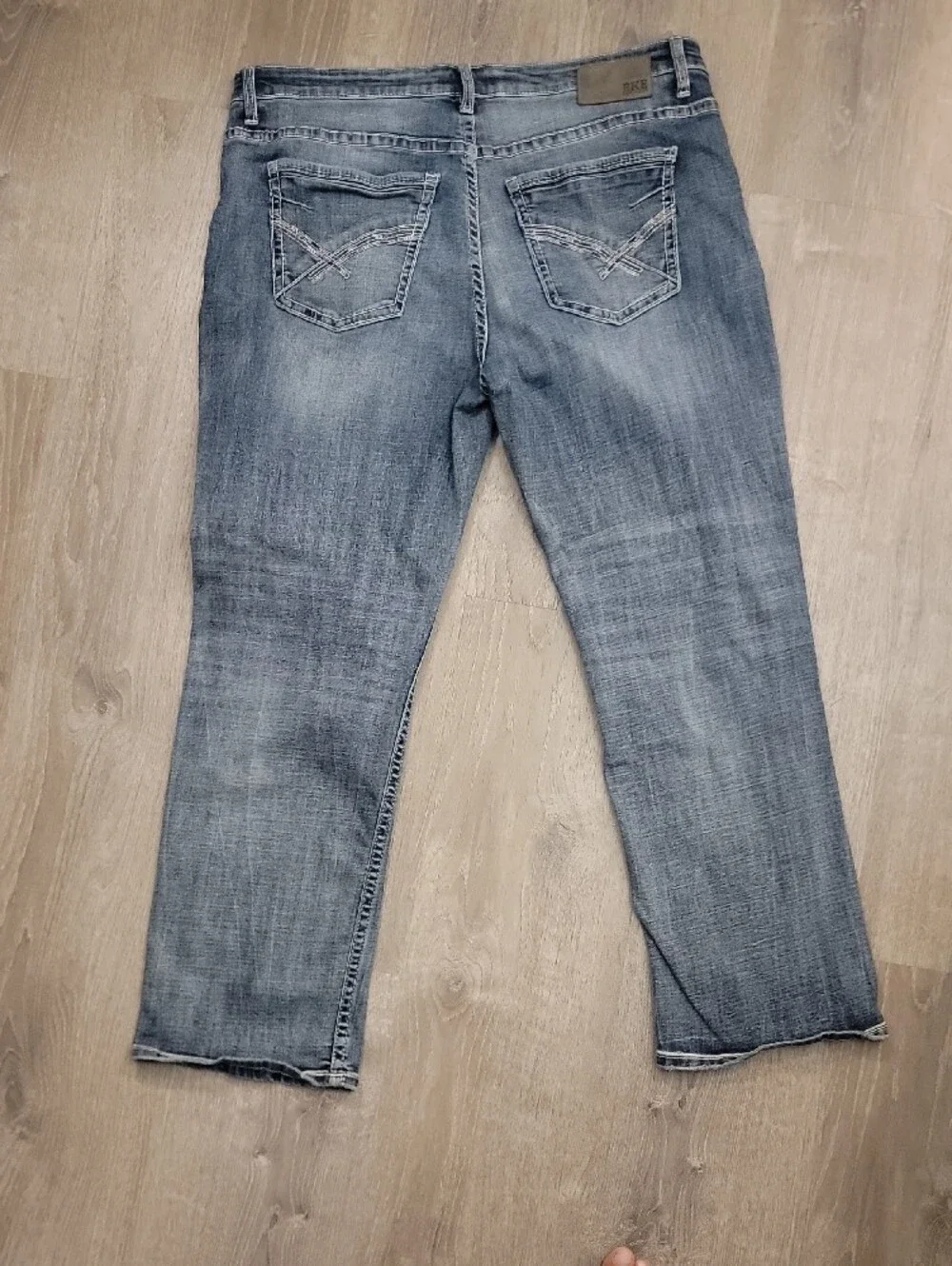 BKE Light Blue Straight Jeans: Tyler Size 38x30 Mens